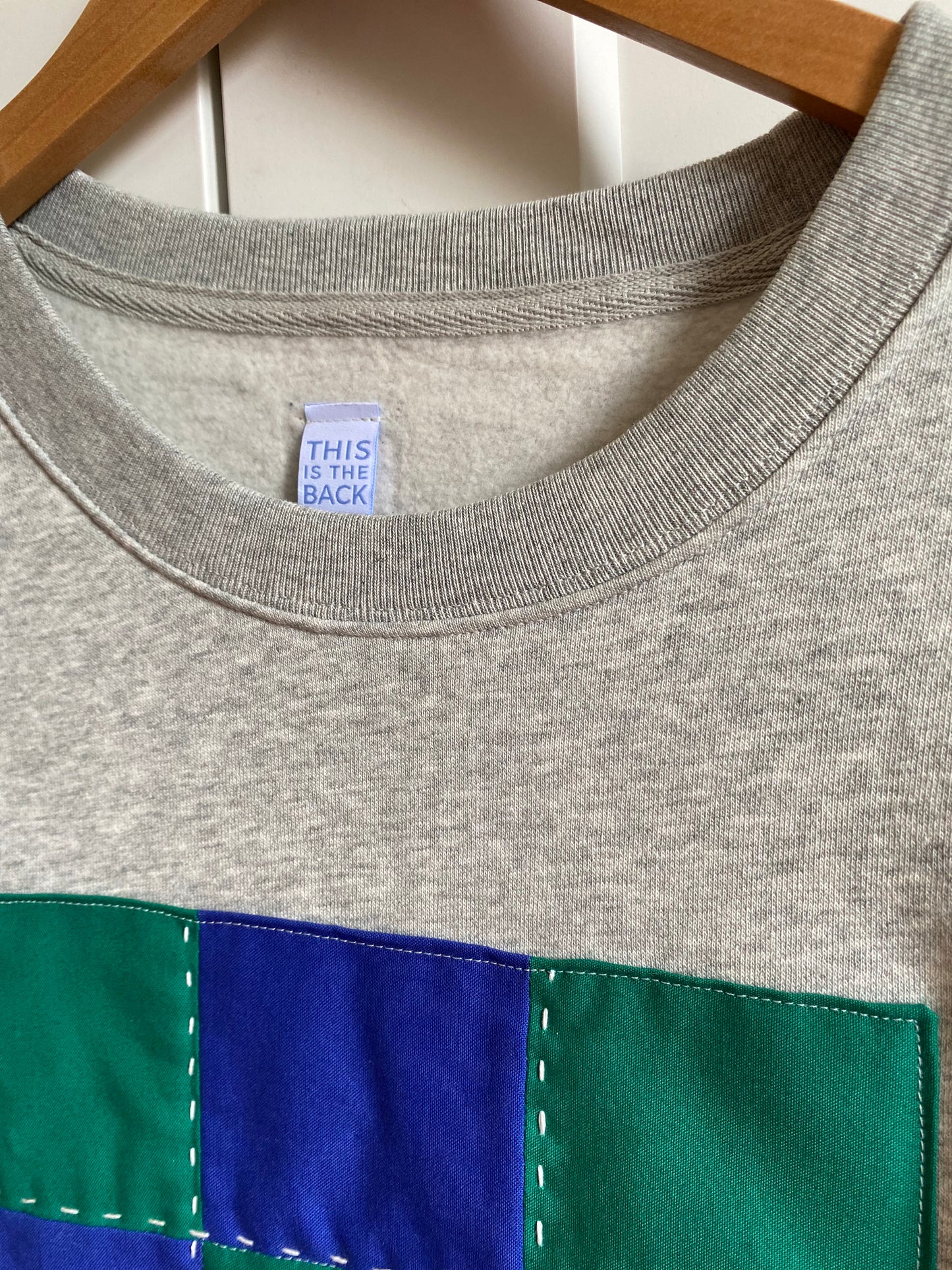 Green & Blue Check / Cropped Sweatshirt