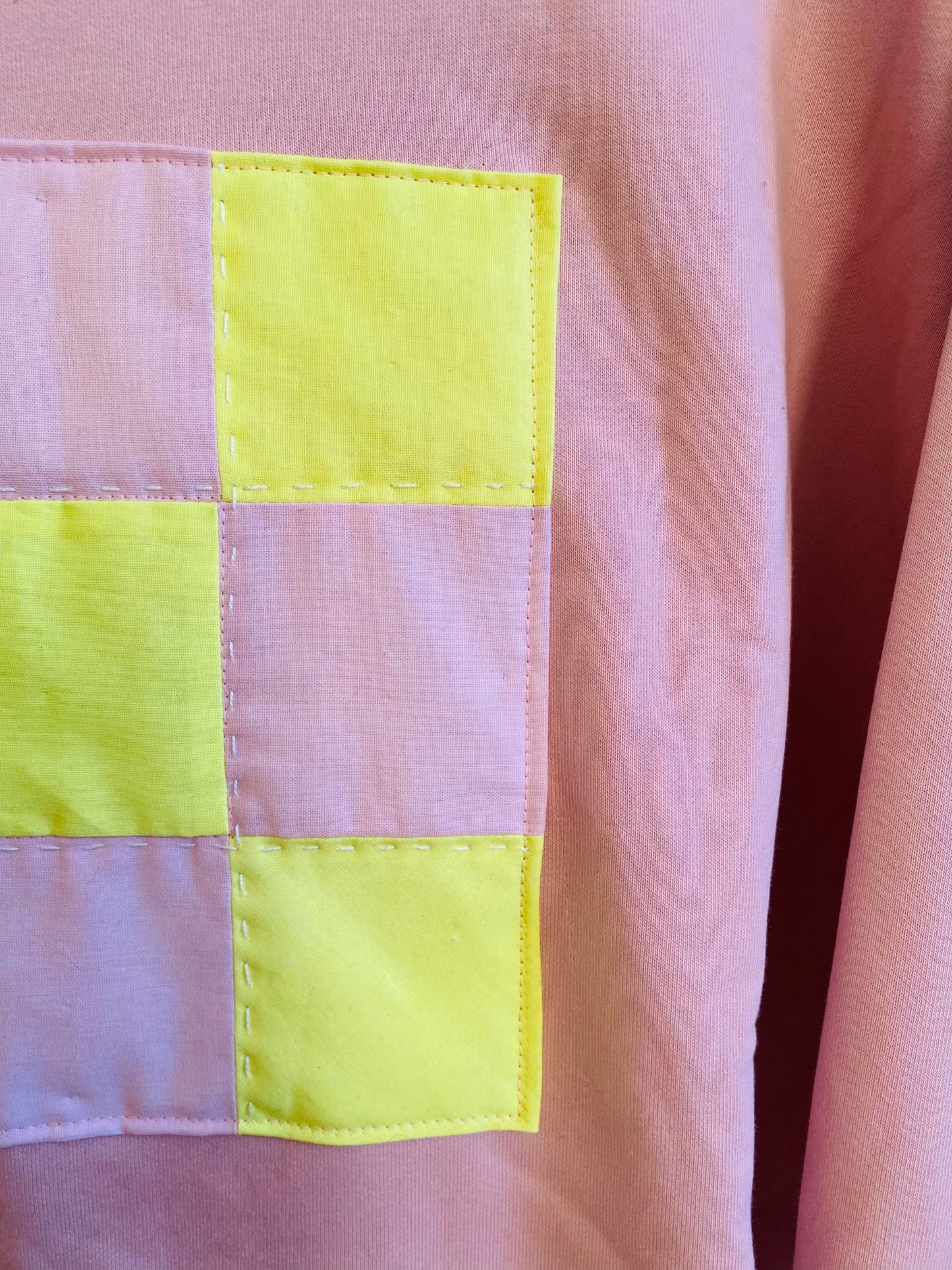 Pink & Neon Yellow Check / Hoodie