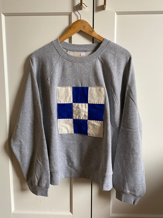 Royal & White Check / Sweatshirt