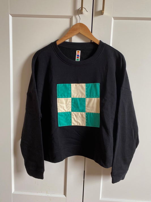 Green & White Check / Sweatshirt